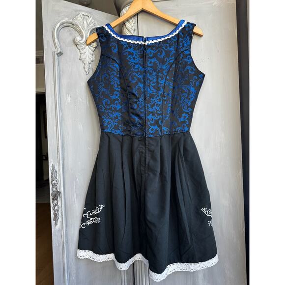 Edelweiss Barvarian Dirndl Dress Blue & Black -Dress Only Sz S Cottagecore Dress - Picture 2 of 11
